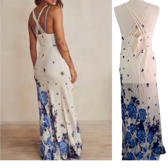 FREE PEOPLE, Floral Printed Maxi Slip Dress NEW!!! - Picture 3 of 7